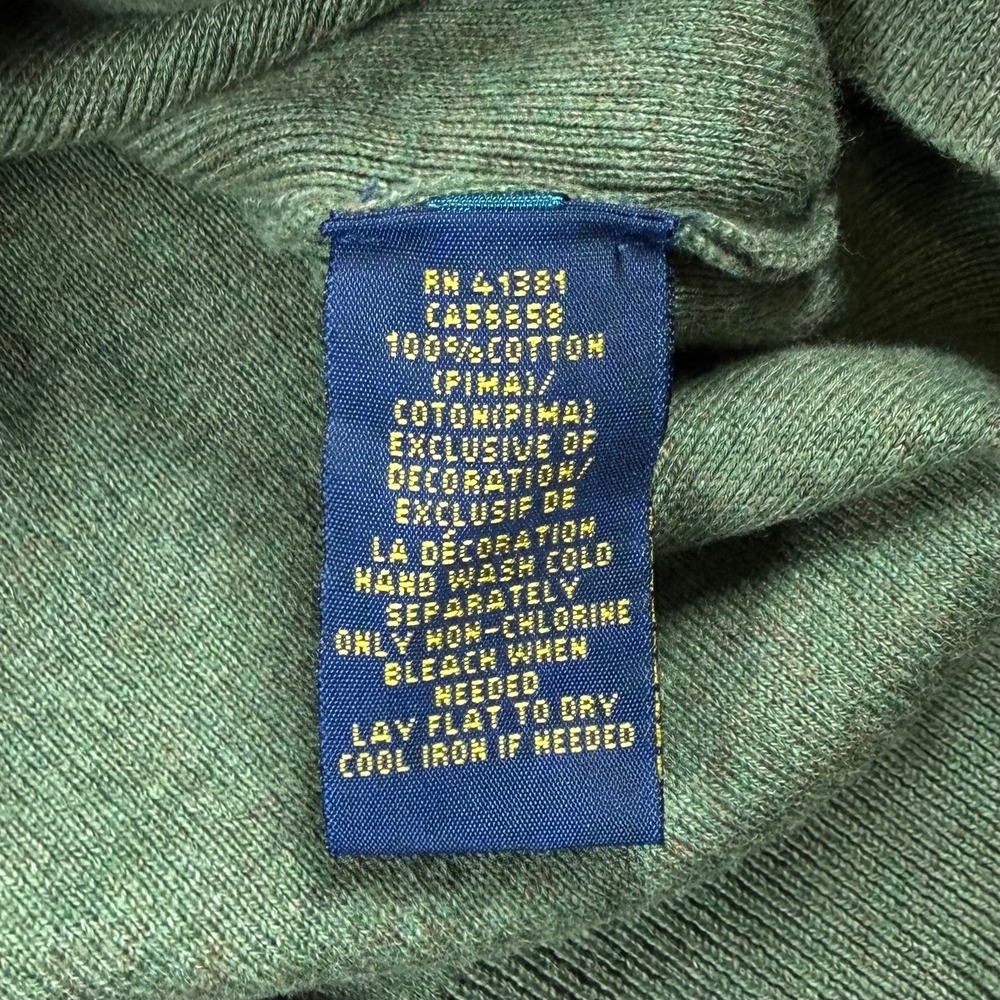 NEW Polo Ralph Lauren Mens Small Green Pima Cotton V-Neck Pullover Sweater - Picture 5 of 7